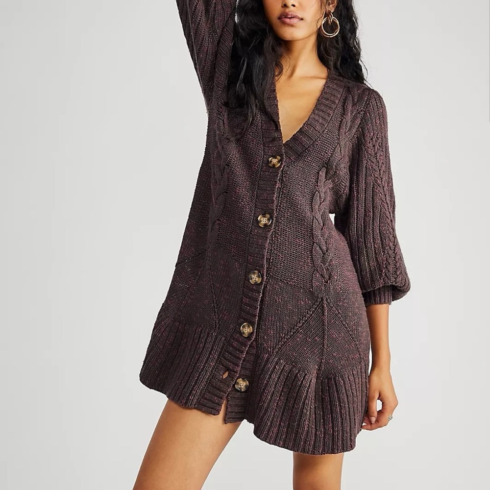 Free People Penelope Mini Dress in Plum